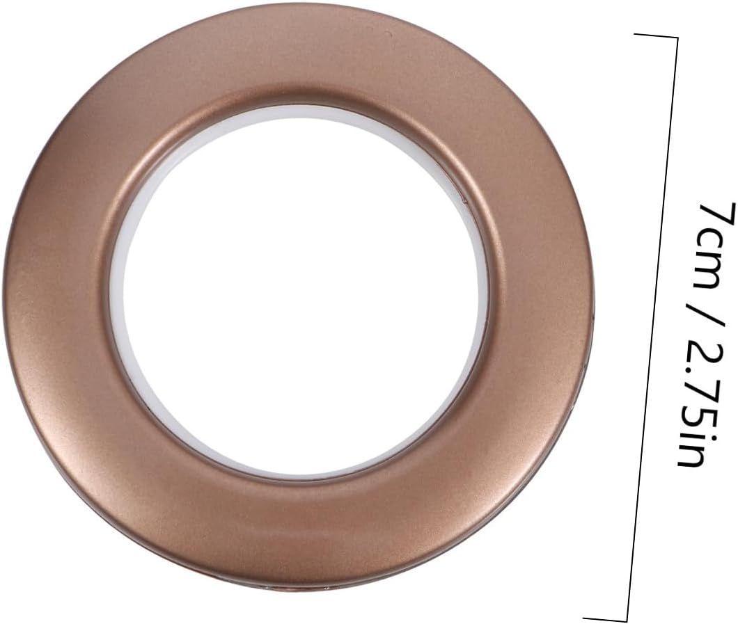 BESPORTBLE 75pcs Coffee Color Plastic Curtain Grommets Low Noise Roman Rings Reusable Sliding Inner Diameter Eyelet Rings for Window Treatment