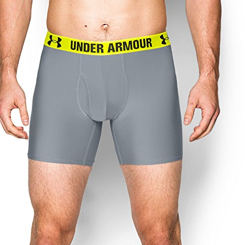 Under Armour Men's Original Series 6-inch Boxerjock Boxer Briefs-2 Pack , High-Vis Yellow (731)/Steel , X-Large