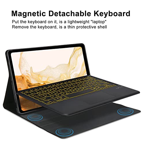 Sengbirch Keyboard Case For Samsung Galaxy Tablet S7 Fe, S8 Plus, S7+ 12.4 Inch, Backlight Keyboard With Trackpad, Smart Case Compatible With S Pen, Black #TOP5