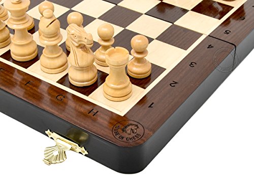 Set de ajedrez magnético plegable de madera 10 pulgadas miniatura 3