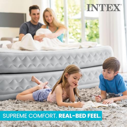 Colchón inflable para invitados Intex de terciopelo Queen 4