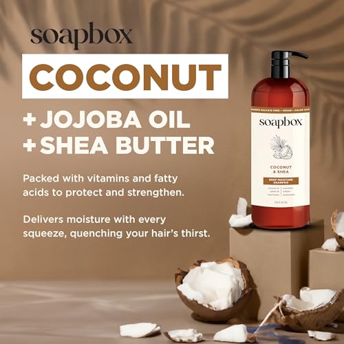 Soapbox Coconut Oil Shampoo – Sulfate Free, Paraben Free, Silicone Free, Color Safe & Vegan Shampoo (33.8 oz) by Soapbox - Image 2