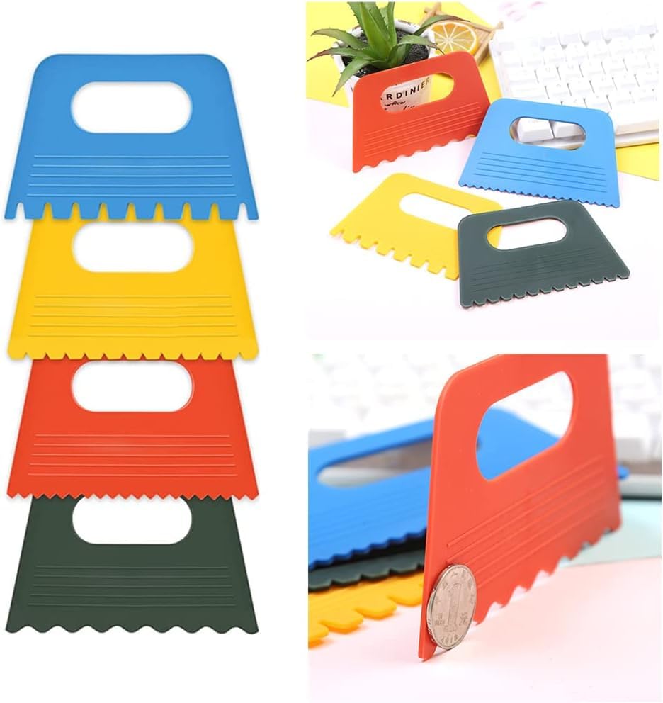 Amzuia 8 Pieces Paint Scrapers Colored Plastic Scraper Tools DIY Graffiti Scrapers Tuff Tray Accessories for Paint Crafts for Toddlers Kids