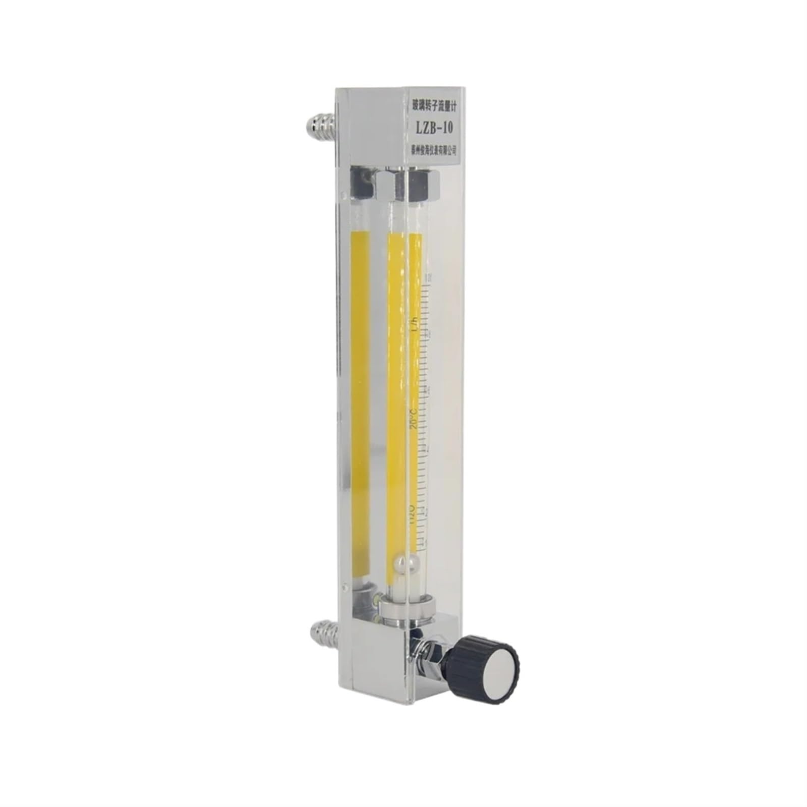 LZB -6F, medidor de Flujo rotámetro de Vidrio de Acero Inoxidable con válvula de Control for líquido y Gas. Conector, Puede Ajustar el Flujo.(100-1000 LPH for Gas)