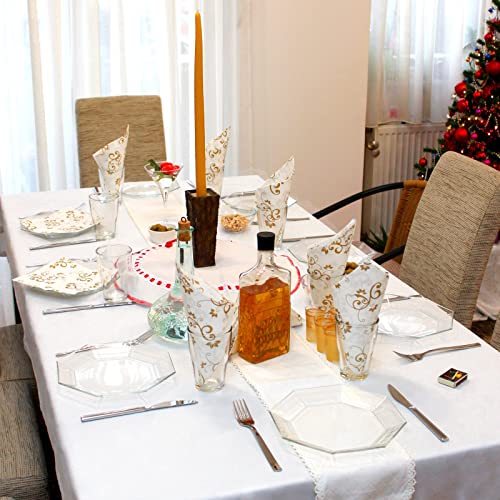 Mysky Home 2Pack White Tablecloth 60X84 Inch Rectangle Table Cloth For 4 Feet Table- Wrinkle Resistant Washable Polyester Table Cover For Dining Party And Camping #TOP1