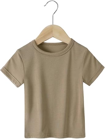 Kids Tales 2 Pack Girls Summer T-Shirts Little Boys Solid Color Short Sleeve Tee Tops Toddler Crewneck Pullover Shirt