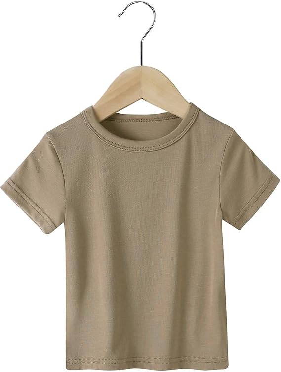 Kids Tales 2 Pack Girls Summer T-Shirts Little Boys Solid Color Short Sleeve Tee Tops Toddler Crewneck Pullover Shirt
