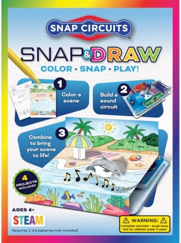SNAP CIRCUITS Snap & Draw STEM STEAM Art & Science Toy, Kids Ages...