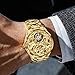 OUPINKE Men Watch Gold -Tourbillon Mechanical Movement Wrist Watch-Luxury Business Skeleton Watches-Sapphire Crystal