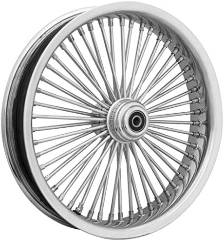 Ride Wright Wheels Inc Exotica Chrome 50 Spoke 21x3.5 Front Wheel (Single Disc), Color: Chrome, Position: Front, Rim Size: 21 04235-845SD-EX-T
