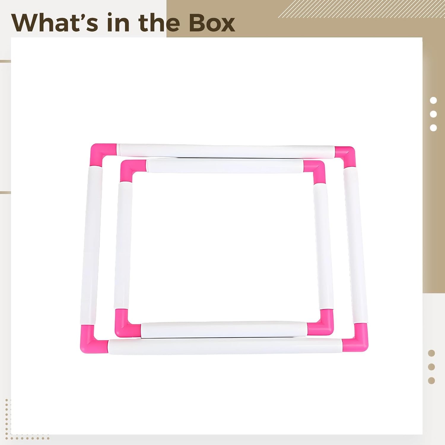 Stitch Frames, 2 Pcs Square Embroidery Hoops Set, 9.8 X 7.9 In And 13.8 X 9.8 In, Plastic Snap Frames With Corners, Sewing Tool For Quilting