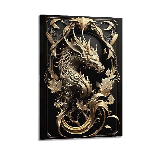 VZRSQZK Poster décoratif sur toile Motif Roi dragon 30 x 45 cm