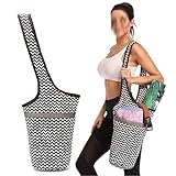 Adecuado para la mayoría de los tamaños de cojín, con bolsillo de gran tamaño, bolsillo con cremallera, taza colgante, llave, teléfono, billetera, toalla y cojín: diseñado para llevar Bolso ligero, neutro, de boca ancha, bolsa de hombros, bolso de cojín de bolso. El tamaño es de aproximadamente 35 "x13.5".