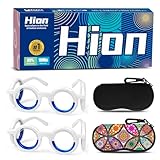 Hion Motion Sickness Glasses,Relieve Carsickness Airsickness Seasickness Glasses,Ultra-Light Portable Nausea Vertigo Glasses, No Lens Liquid Glasses for Adults or Kids(2PCS-Deep Black+T23)