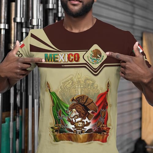 FAYBA Aztec Mexican Shirts Short Sleeves Summer Mexico Shirt Mexico Jersey Unisex 3D Shirts3