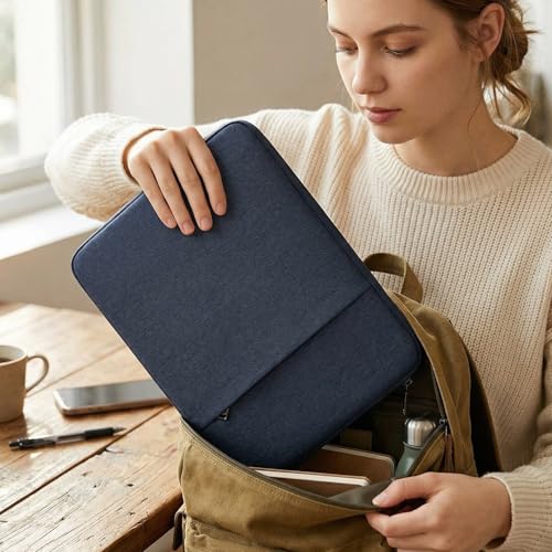 Image of 15.6 Inch Laptop Sleeve Case for HP Pavilion 15.6, Compatible with Acer Chromebook 15 / Aspire, ASUS Chromebook CX15 / VivoBook 15 16, Water Resistant Computer Carrying Bag, Navy Blue