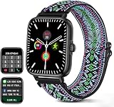 LOJUSIMEH Smart Watch for Men Women Fitness: 1.9' Bluetooth Call Smartwatch for Smart Phone (Nylon Green)