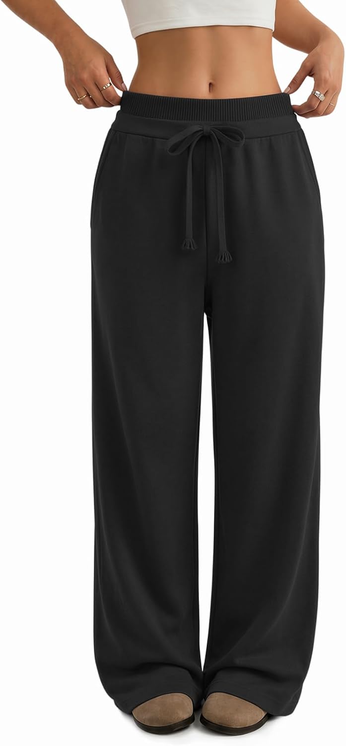 ATHMILE Sweatpants Women Wide Leg High Waisted Baggy Lounge Casual Cotton Pants Fashion Y2K Gym Clothes for Fall Winter