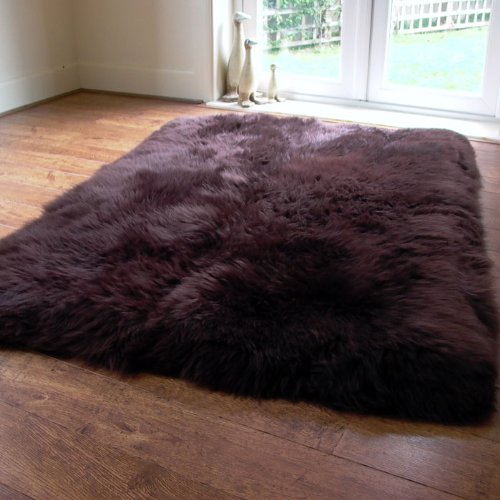 Rughouse Rectangular Sheepskin - Lined Chocolate - 110x160cm