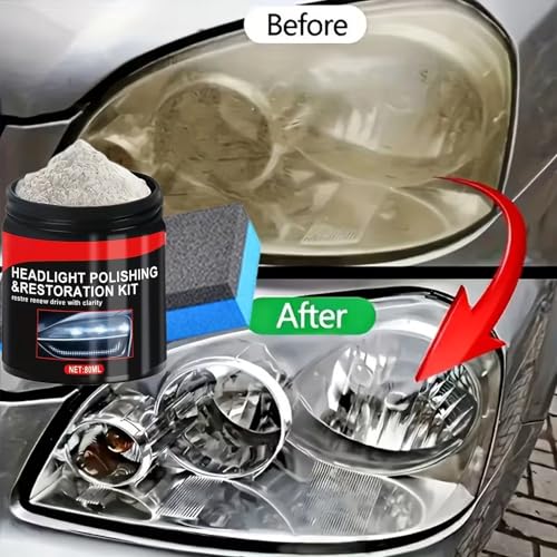 Kit De Restauración De Faros - Kit De Restauración De Faros, Limpiador De Faross | Polvo Eliminador Arañazos De Vidrio, Agente Pulidor De Superficies Profesional, Restaurador Para Parabrisas De Coch - imagen 3
