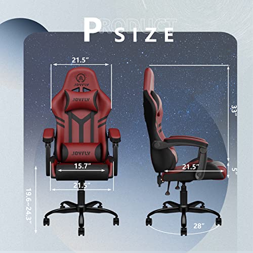 Image of JOYFLY Gamer Chair, Gaming Chairs Silla Gamer Gamer Chair for Teens Ergonomic with High Back, Headrest, and Lumbar Support(Red)
