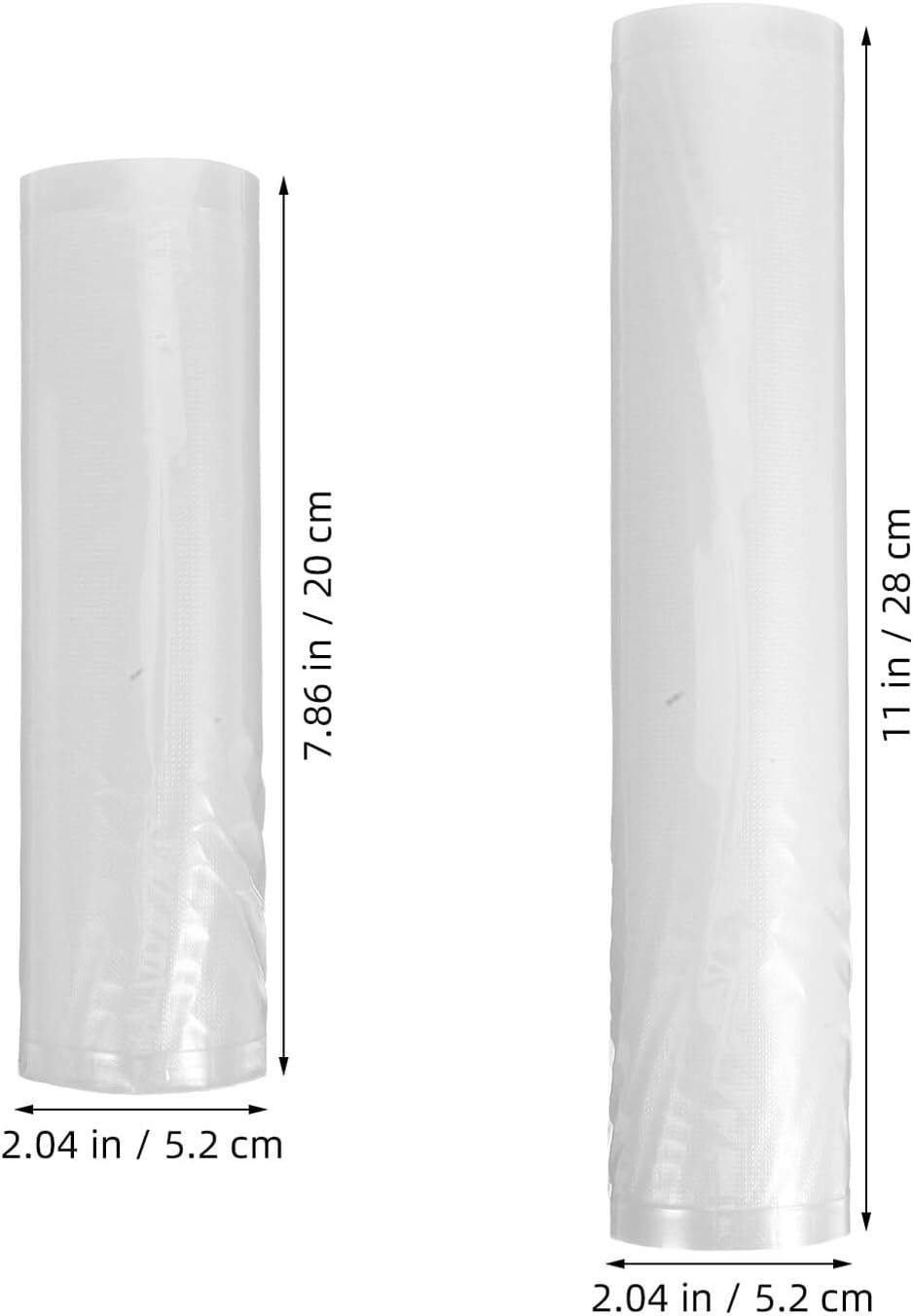 4 Rolls 8/11 Inch Vacuum Sealer Rolls Food Vacuum Packaging Bags 20/28cm Wide for Storage Preservation Cooking and Freezer Use
