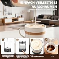 Umisu Kaffeemaschine, tragbar, 3-in-1, mit Milchaufschäumer, Espressomaschine mit Kapseln 20 Bar und gemahlenem Kaffee, für Büro, Auto, Camping, Wandern, Reisen, Weihnachten, Geburtstag, Beige – Ansicht 3