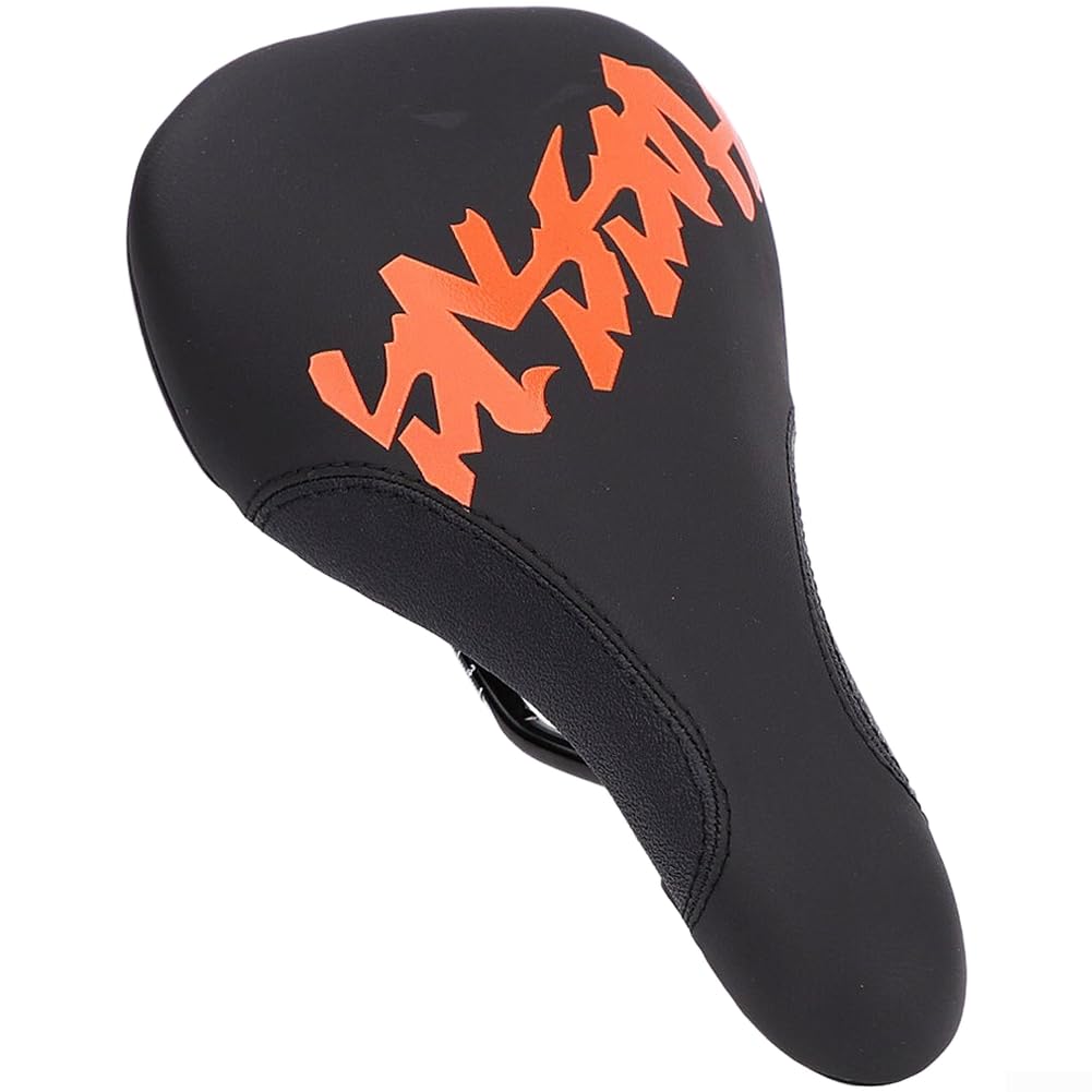 Besttoolifes Mountain Bike Saddle, Ergonomically Designed With Shock-absorbing, Waterproof, And Non-slip PU Foam Padding, For Downhill Riding(Black Orange)