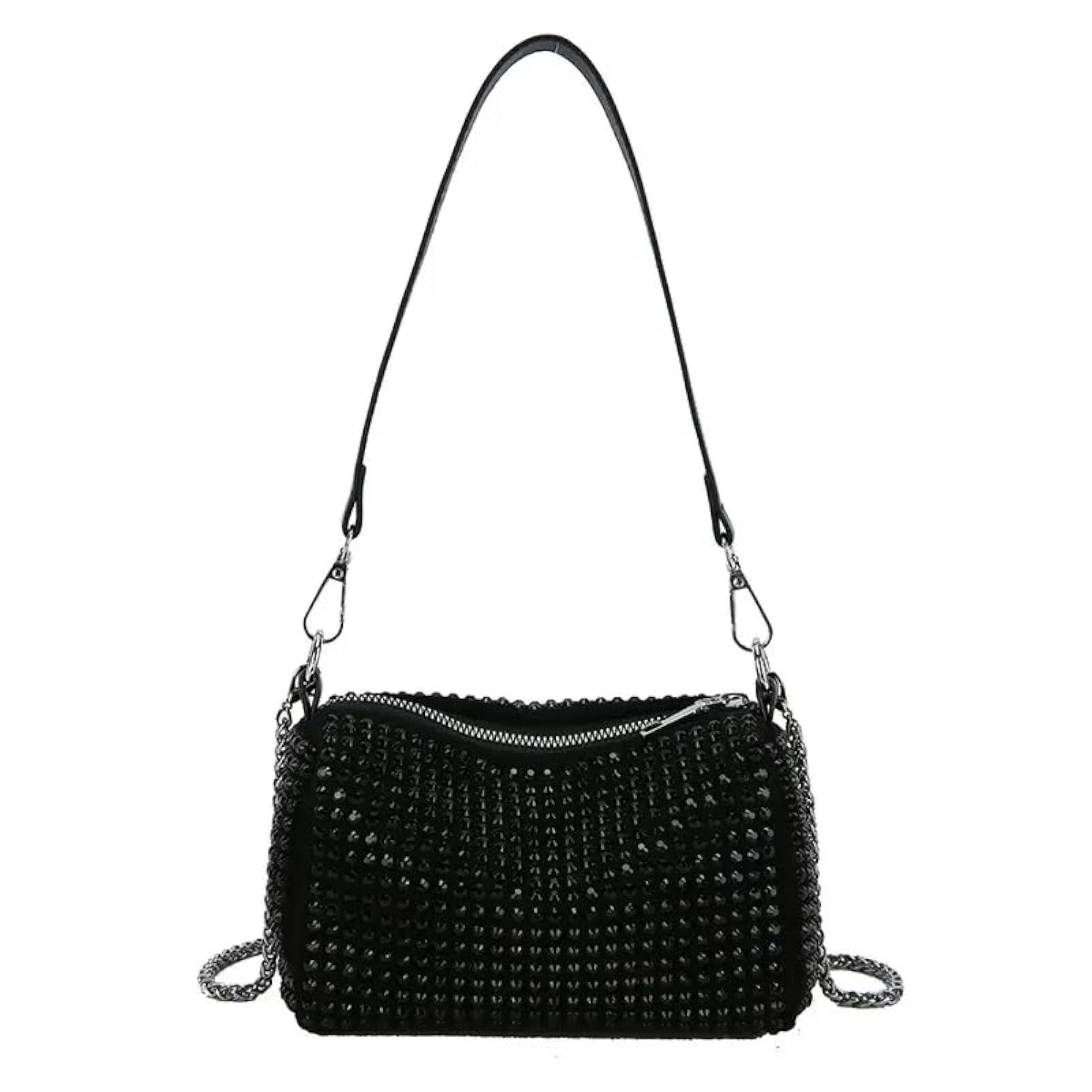 Mini Allover Rhinestone Decor Square Bag with Coin Purse