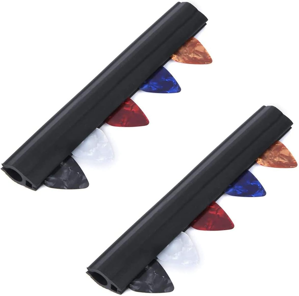 Rubber Guitar Picks Holder Clamp Clip Microphone Stand Pickholder Contains 5 Guitar Picks 2 Set