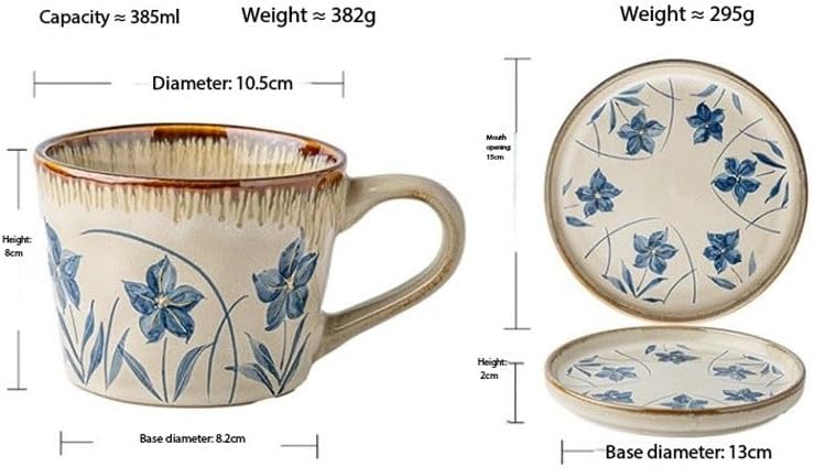 Medieval Ceramic Latte Art Cups Home Mugs Coffee Saucers Set