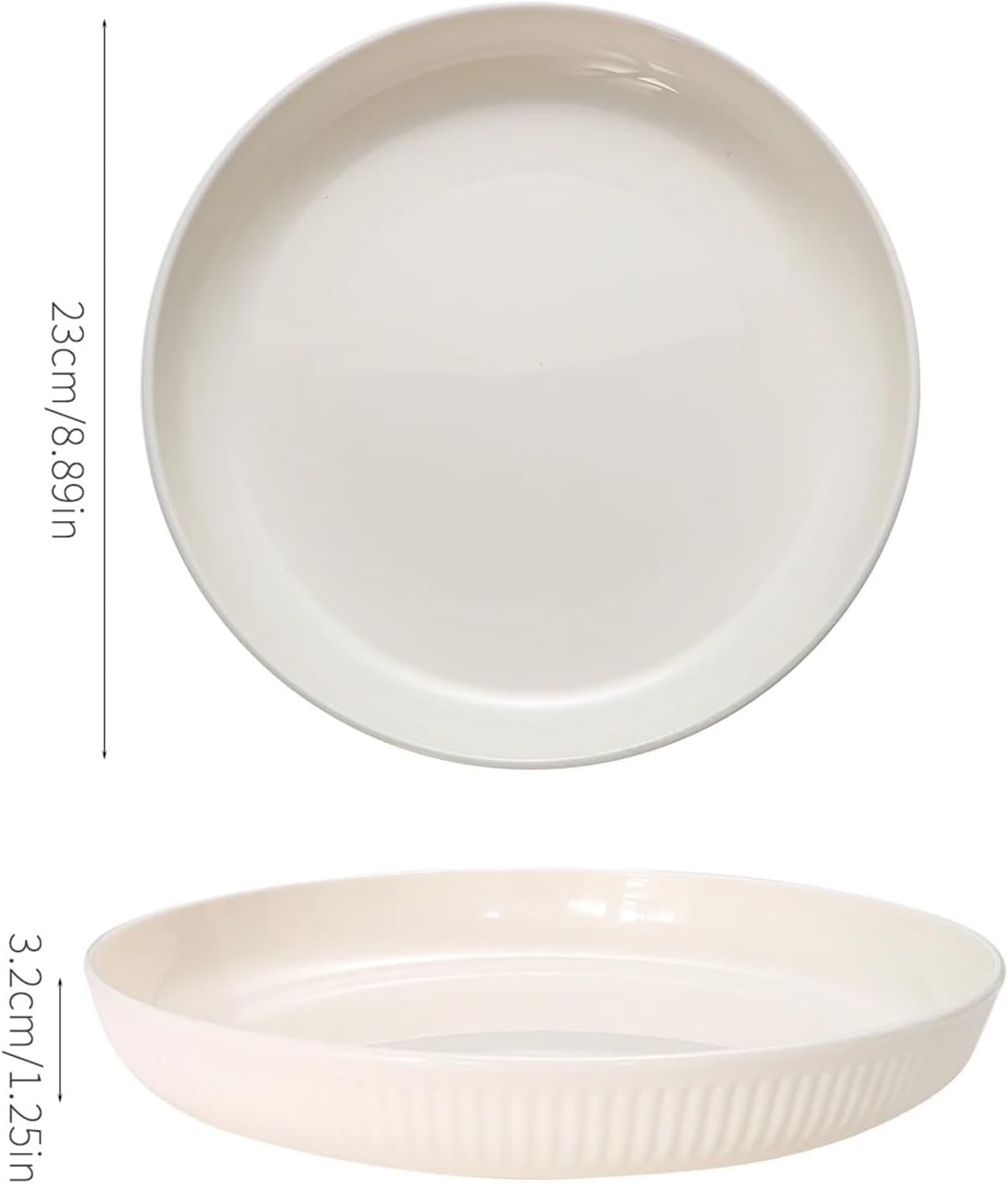 Beige Vertical Plates - Reusable 2/4/6pcs for Home, Fruit, Dessert, Outdoor Camping & Snacks(6pcs-Beige)