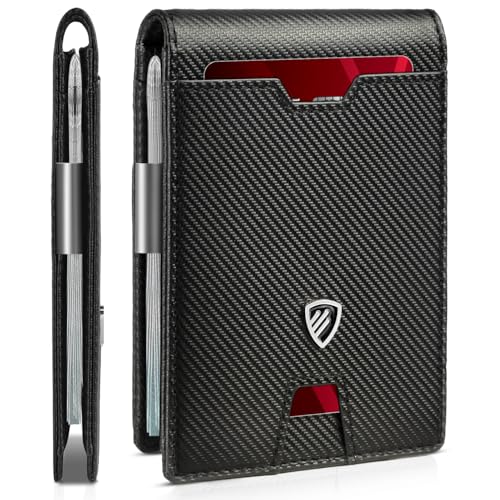Image of RUNBOX Mens Slim Wallet with Money Clip RFID Blocking Bifold Credit Card Holder for Men with Gift Box