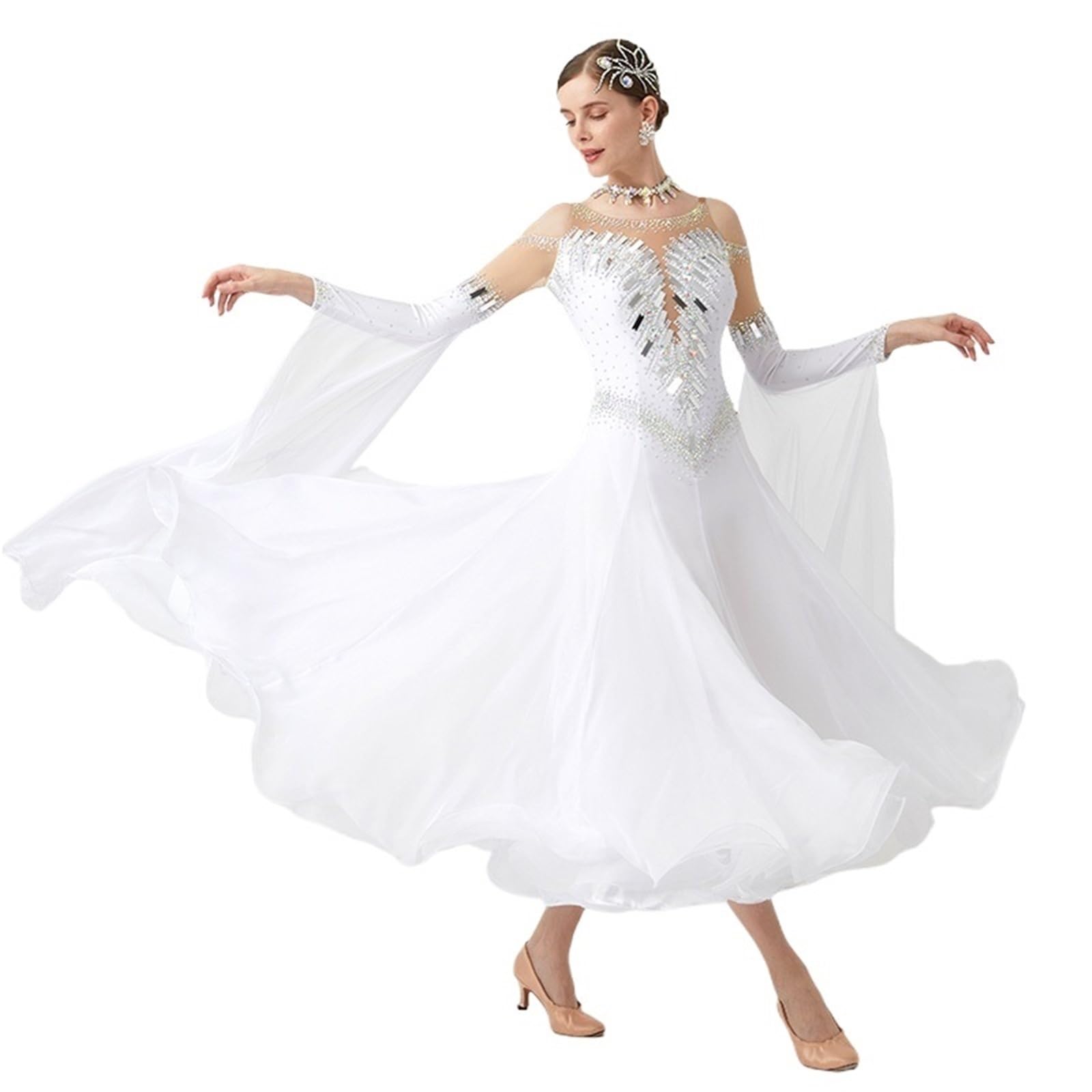 Trikot Mädchen Frauen Modern Dance Strass Farbe Vielfalt Kleid Ballsaal Nationalen Standard Walzer Wettbewerb Leistung