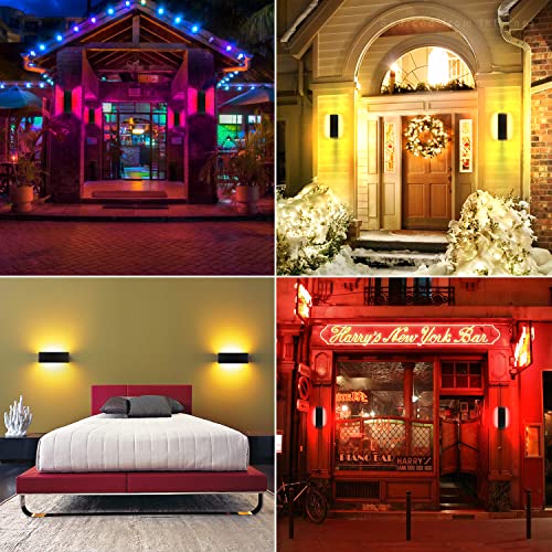 Leonlite Indoor & Outdoor Smart Wifi Led Wall Sconce,100-265V 1264Lm Rgbcw Color Changing Porch Light,Compatible With Alexa Google Siri,Remote Control Included,No Hub Required,Aluminum,Ip65 Waterproof #TOP7