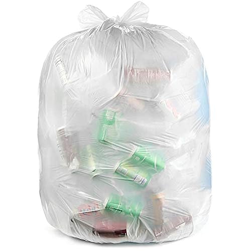 Ultrasac Bolsas de basura transparentes resistentes para contratistas de 45 galones de 3.0 milésimas de pulgada de pulgada de pulgada de pulgada de