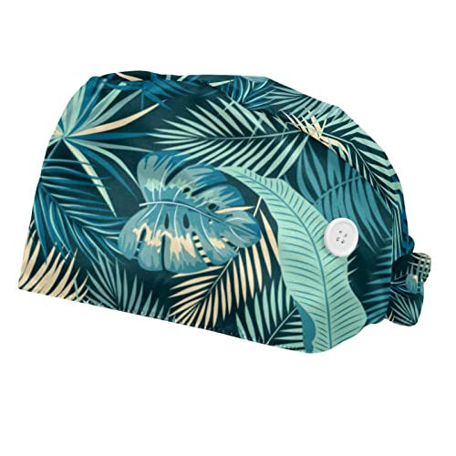 Chapeau de travail motif feuilles de plantes tropicales JDEZ confort premium x2