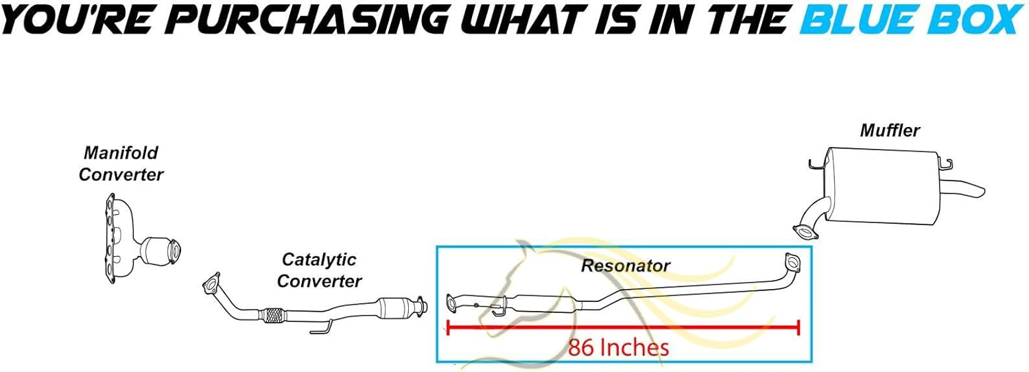 Northeastern Exhaust | Stainless Steel Exhaust Resonator Pipe Compatible for 2002-2003 Toyota Solara 2.4L | Free Clamp and Gaskets Included | Automotive Replacement Part