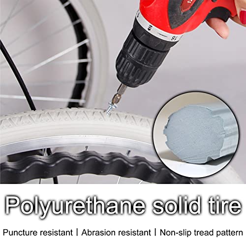 Ruedas de repuesto para silla de ruedas, 2 piezas de 24 pulgadas, neumáticos sólidos a prueba de pinchazos, rueda trasera para silla de ruedas, doble rodamiento de bolas, capacidad de carga de 220