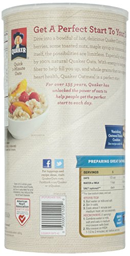 Quaker, Quick 1 Minute Whole Grain Oats, 42 Oz #TOP3