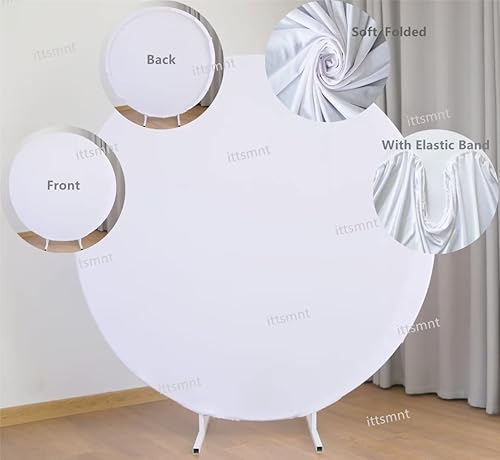 Miniatura 6 de Cubierta de fondo redonda azul de 7.2 x 7.2 pies, suministros para fiesta de cumpleaños, fondo de fotografía, aniversario, banquete, mesa de pastel