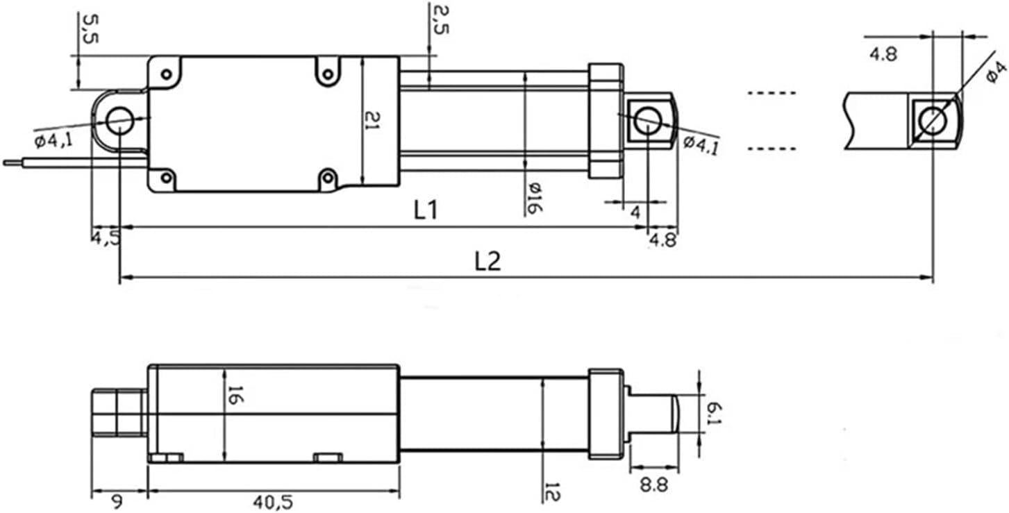 6V 12V 24V DC Linear Actuator DC Motor 30/50/75mm 100mm 150mm Stroke 188N(12V 9.5MM S 96N,50mm)