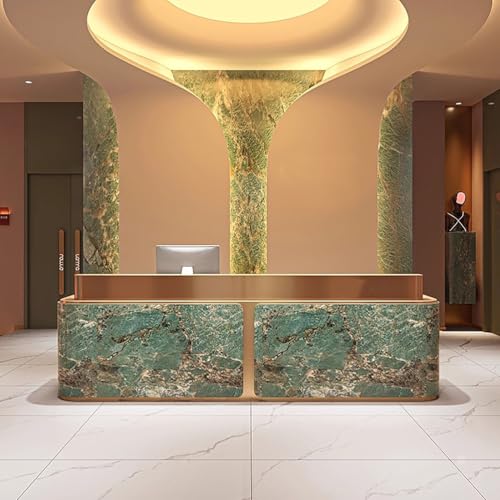 BK&MF 受付カウンター 大空間企業フロントデスク ロック引き出し大容量収納 幅100-200cmオフィス受付台 多機能お店 美容室 アパレルショップ 会社フロント,E,180x60x100cm(71x24x39inch)