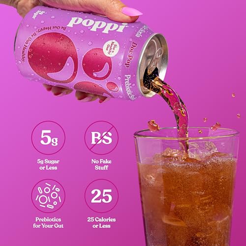 POPPI Sparkling Prebiotic Soda w/Gut Health, Beverages w