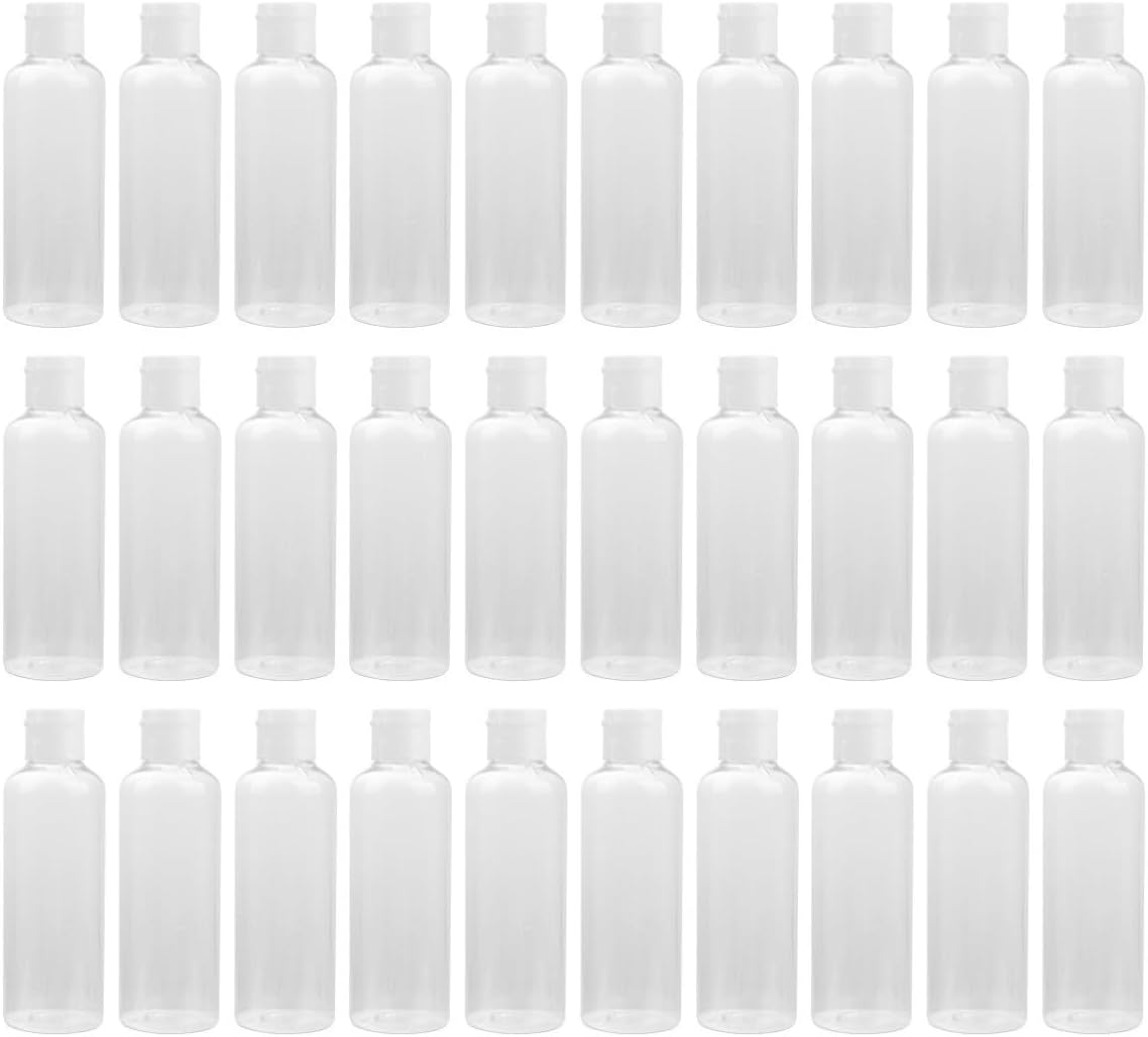 30pcs 100ml White Plastic Refillable Squeeze Bottles for Cosmetics and Shampoo with Flip Cap, Easy to Carry and Good Sealing Performance, for Travel and Daily Life
