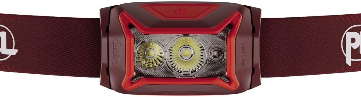PETZL ACTIK CORE Headlamp - Powerful, Rechargeable 650 Lumen Light with Red Lighting for Hiking, Climbing, and Camping - Red