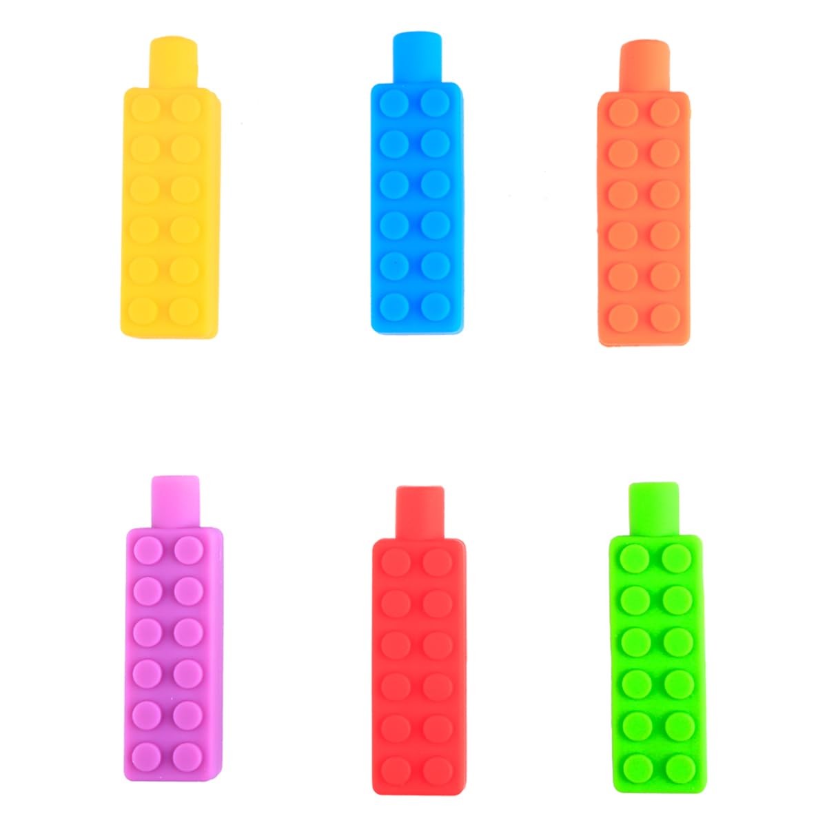 Thyonta6 PCS Chewable Pencil Chew Topper - Silicone Pencil Chew Topper Non-Toxic Sensory Chews Toys for Baby Children