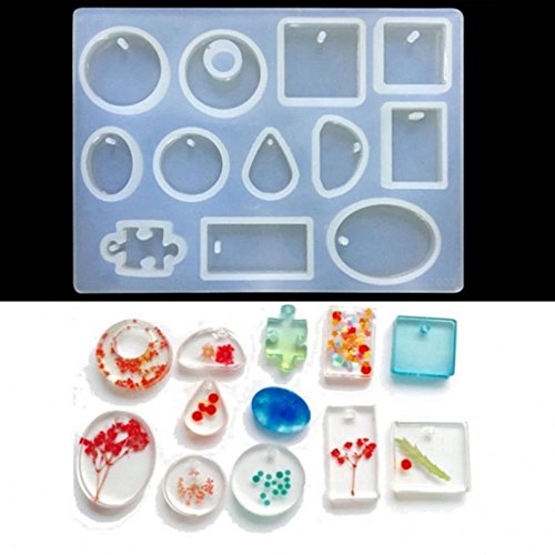 KeyZone DIY Silicone Resin Mold Stud Earrings Pendant Epoxy Casting Molds Jewelry Making Handmade Craft