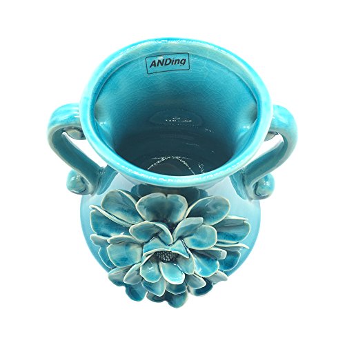 Anding Vase Home Decoration Blue Crack Vase Handmade Big Flowers Kitchen Vase #TOP5