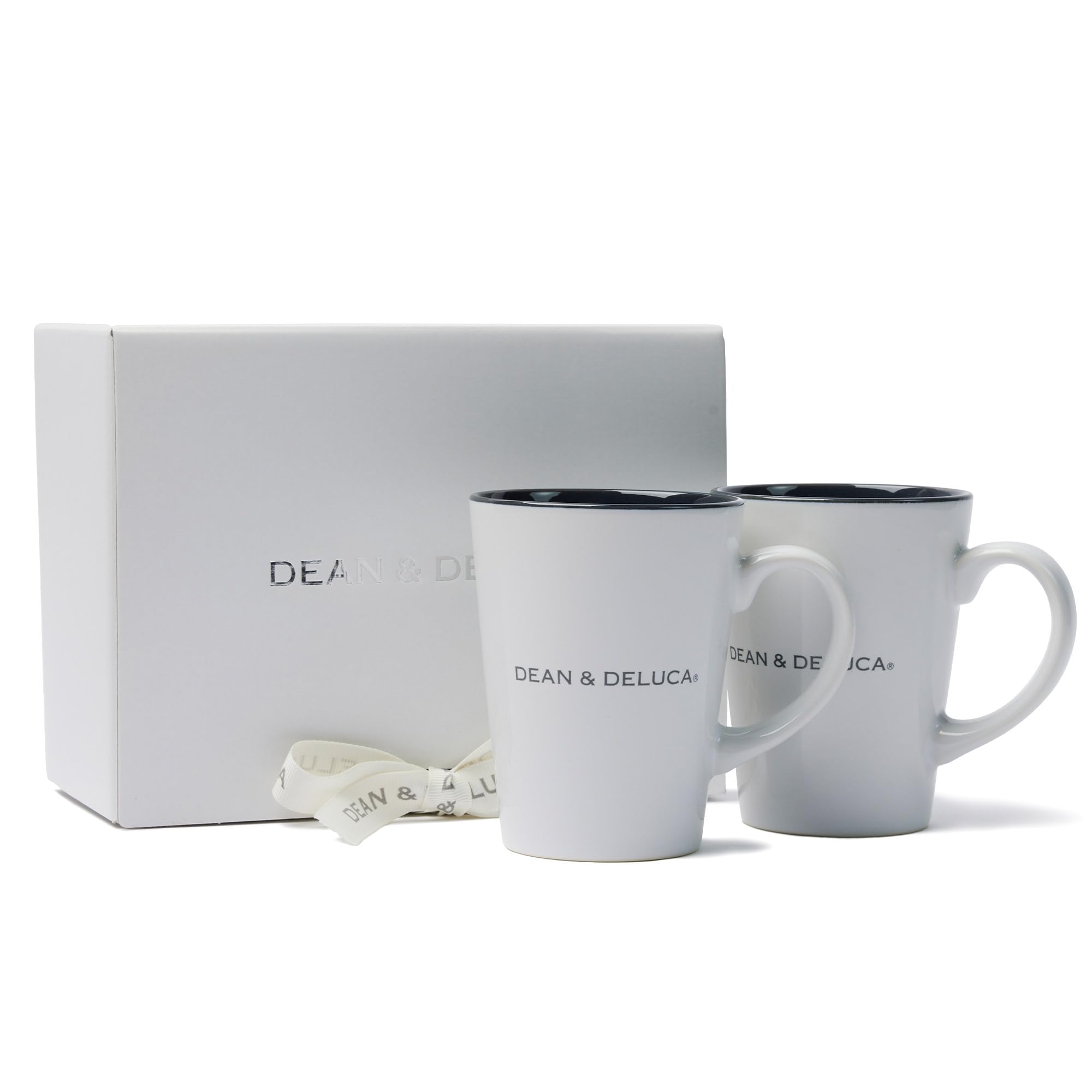 DEAN & DELUCA Latte Mug White S Pair Set of 2 Porcelain 8oz Japan
